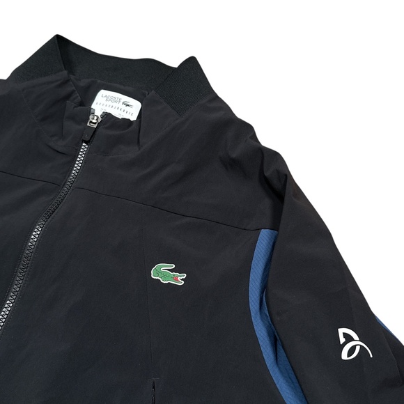 Lacoste Novak Djokovic Blue Black Windbreaker Training Jacket Mens XL - Picture 3 of 13
